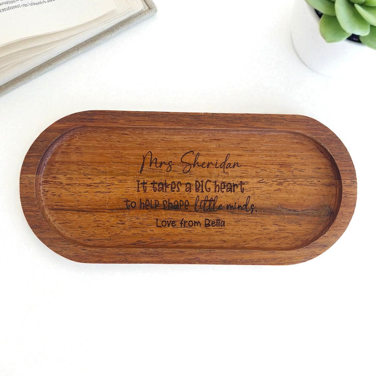 Personalised Wooden Teacher Trinket Tray