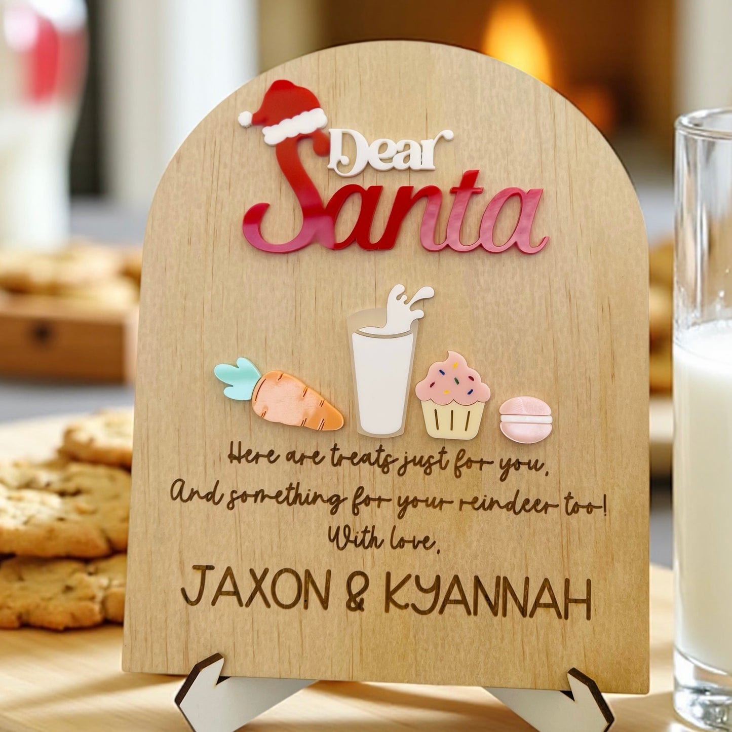 Personalised Dear Santa Board Sign | Christmas Eve Treat Board for Santa |