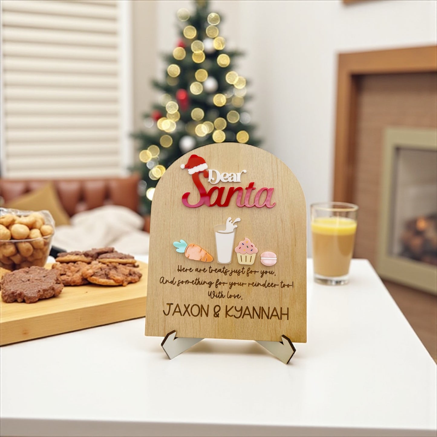 Personalised Dear Santa Board Sign | Christmas Eve Treat Board for Santa |