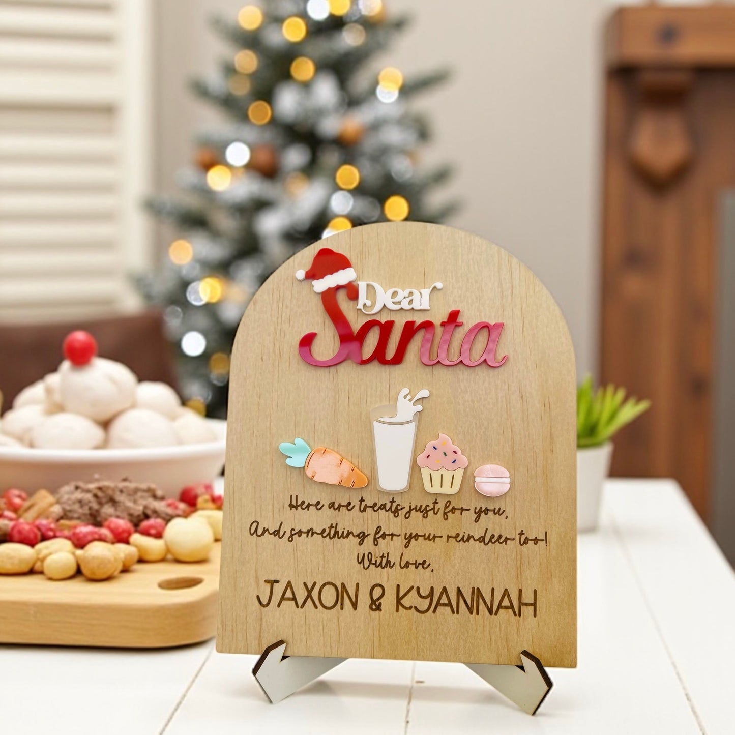 Personalised Dear Santa Board Sign | Christmas Eve Treat Board for Santa |