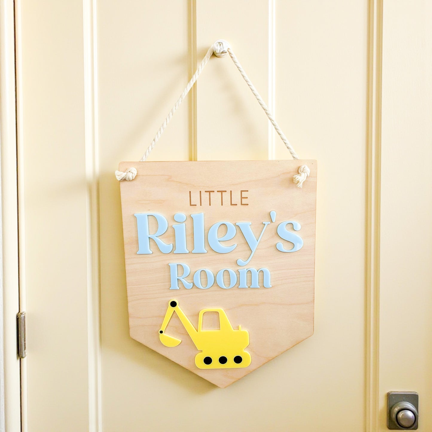 Personalised Construction Kids Room Sign