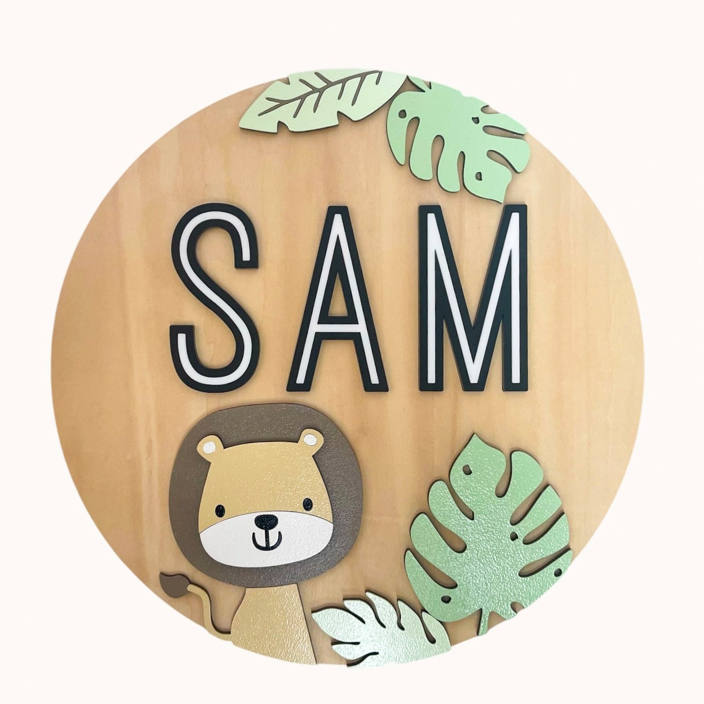Safari Nursery Name Sign | 3D Baby Lion Decor | Nursery Room Wall art